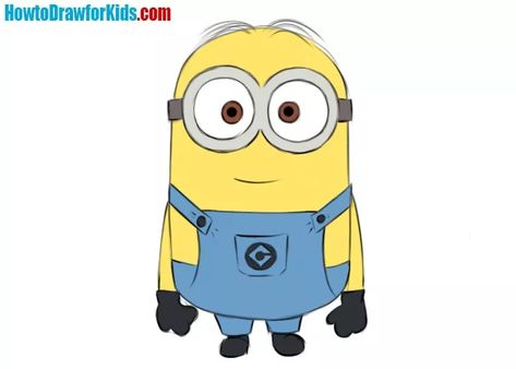 How to draw a Minion Easy Minions, Minion Painting Easy, Draw A Minion, Minion Sketch, Cartoon Minion, Minion Clipart, Minion Painting, Minion Drawing, Draw For Kids