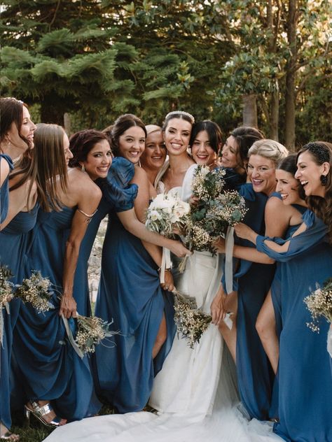 In this collection, we have handpicked a selection of deep and elegant dusty navy bridesmaid dresses in a variety of styles and beautiful designs. Each one of this collection exudes unique charm, perfectly displays the noble temperament of the bridesmaids. Fit: Please refer to the Size Chart. Blue And Gold Wedding Bridesmaid Dress, Maid Of Honor Dress Fall Wedding, Dark Teal Blue Bridesmaid Dresses, Cool Blue Bridesmaid Dresses, Bridesmaids Same Color Different Dress, Neptune Blue Bridesmaid Dresses, Deep Sea Blue Wedding, Dusty Blue Fall Wedding Theme, Neutral Blue Wedding Colors