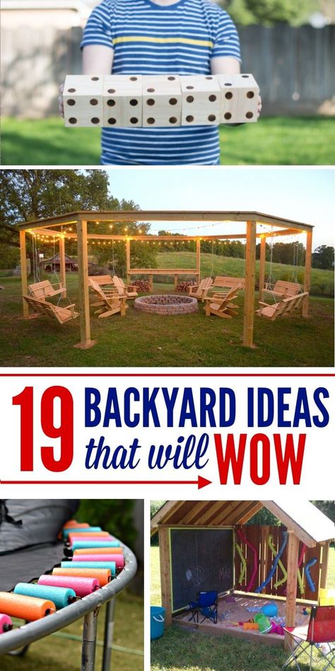 Wonderful Backyard Ideas to Bring the Family Together and make Amazing Memories Kid Friendly Backyard Ideas, Diy Kids Playground, Concrete Backyard, Pool Diy, Large Backyard Landscaping, Backyard Ideas For Small Yards, Commercial Playground Equipment, Diy Playground, Wooden Dice