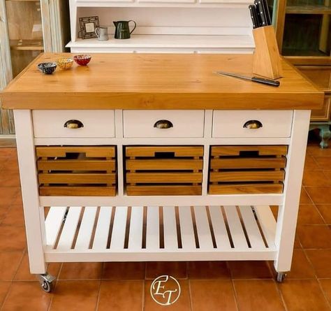 Cooking School Interior, Kitchen Butcher Block, Kitchen Work Station, Old Paper Background, School Interior, Kitchen Trolley, Work Diy, Diy Kitchen Island, Diy Home Furniture