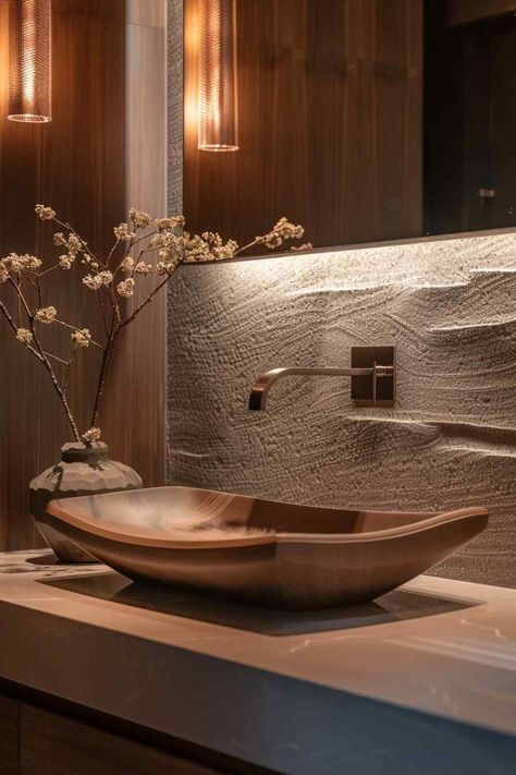 Japanese Zen Bathroom Ideas, Dreamy Interior Design, Modern Bathrooms Designs, Japandi Style Bathroom, Porcelanosa Bathroom, Scandinavian Interior Bathroom, Japanese Bathroom Design, Bathroom Japandi, Japanese Style Bathroom