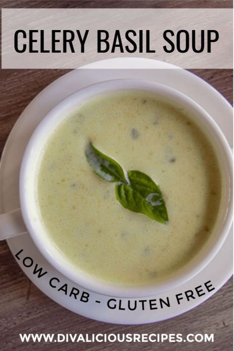 A creamy low carb celery & basil soup makes an easy and healthy comfort dish.  #soup #lowcarb #keto #celery #weightloss Keto Celery, Soup Zucchini, Zucchini Keto, Creamy Zucchini Soup, Creamy Zucchini, Easy Vegetable Recipes, Zucchini Soup, Summer Soup, Basil Soup