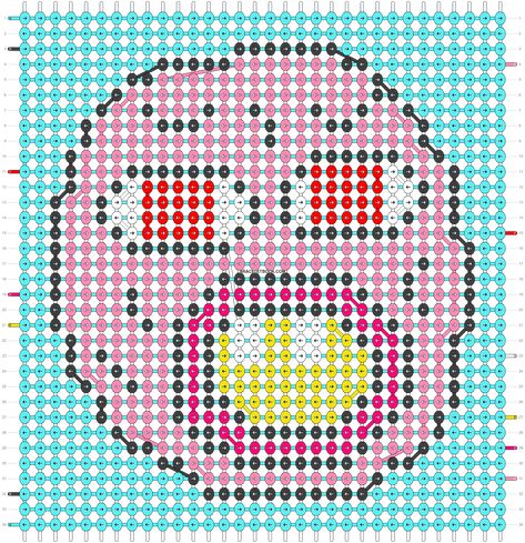 Alpha pattern #37818 | BraceletBook Tyler Creator, Bead Ideas, Perler Bead Art, Cherry Bomb, Alpha Pattern, Tapestry Crochet, Tyler The Creator, Alpha Patterns, Perler Bead