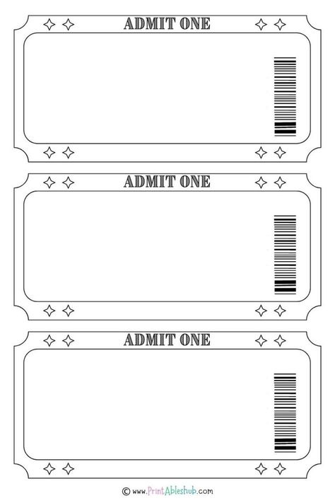 Printable Blank Ticket Design Templates Movie Ticket Invitations Template, Free Ticket Template Printable, Fun Stickers Free Printables, Free Printable Tickets For Kids, Movie Theater Tickets Free Printable, Circus Tickets Printable Free, Free Printable Tickets Templates, Taylor Swift Ticket Invitation, Movie Ticket Template Free Printables