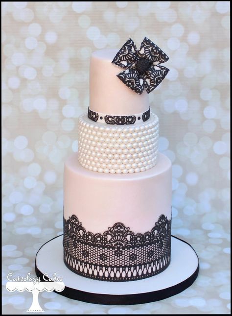 Pearl Cake, Lace Wedding Cake, Amazing Wedding Cakes, Cake Lace, Engagement Cakes, Elegant Wedding Cakes, Elegant Cakes, Just Cakes, Wedding Cake Inspiration