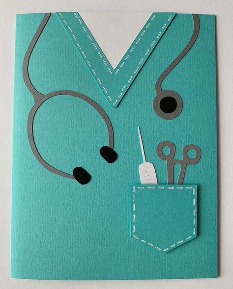 Nurse Cards Handmade, Handmade Scrub, Nurse Doctor, Birthday Cards Diy, Thanksgiving Cards, Graduation Cards, Get Well Cards, Masculine Cards, Handmade Birthday Cards