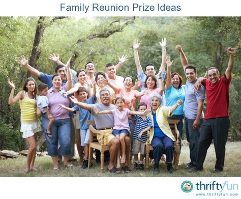 This is a guide about family reunion prize ideas. Family reunions often include games and door prizes. Family Reunion Activities, Family Tree Book, Reunion Games, Family Reunion Games, Family Reunion Planning, Test Quiz, Ideas Family, Extended Family, Large Family