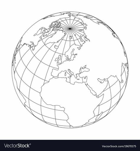 Globe Outline, Globe Drawing, Map Of World, Evolution Tattoo, Globe Tattoos, Globe Vector, Earth Map, Earth Globe, Tattoo Outline