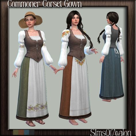 Sims 4 Cc Maxis Match Medieval Hair, Sims 4 Decades Challenge Cc, Sims 4 Medieval Cc, Medival Outfits Women, Furniture Mods, Sims 4 Medieval, Sims 4 Decades Challenge, Sims Medieval, Medieval Clothes