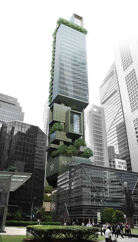 Singapore Architecture, Future Buildings, Office Building Architecture, Unusual Buildings, Skyscraper Architecture, Tower Design, Architecture Concept Drawings, Green Architecture, Amazing Buildings