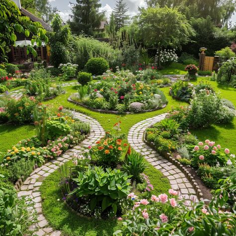 "Seasonal Garden Layouts are a stunning and practical choice for any gardener! 🌸🌿 With carefully selected plants and strategic placement, these layouts ensure your garden flourishes year-round. Designed to highlight the beauty of each season, our layouts offer a harmonious blend of colors and textures. Easy to implement and full of nature's bounty.🌼🌱 #SeasonalGardenLayouts #YearRoundGardening #GardenDesign #NatureInspired" Garden Map Design, Square Garden Layout, English Cottage Garden Design Layout, Cottage Garden Layout, Home Garden Layout, Cottage Garden Design Layout, Garden Layout Ideas Design, Edible Front Yard, Raised Garden Beds Layout