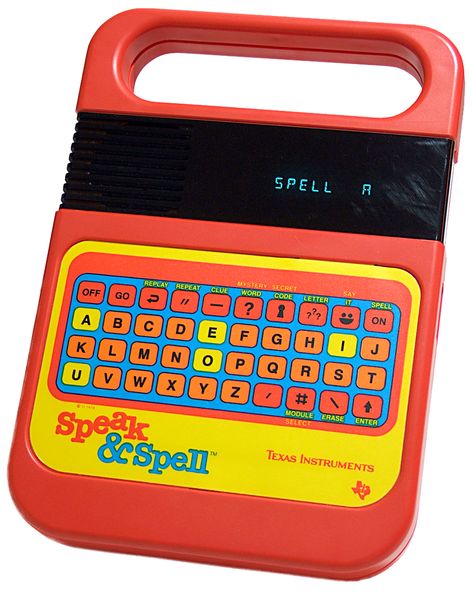 Speak and Spell: The Hooked on Phonics of the 80s! :) School Toys, 70s Toys, The Oregon Trail, Behind Blue Eyes, 80s Nostalgia, 80s Toys, 90s Childhood, Post Mortem, Childhood Toys