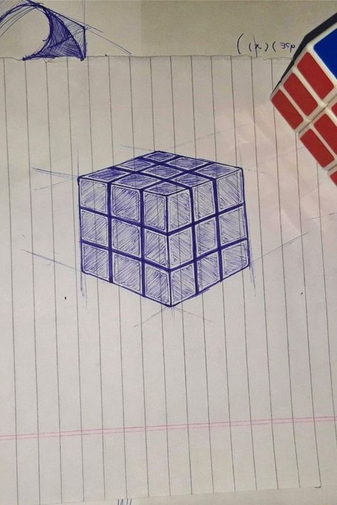 This is pen and paper sketch of rubiks cube. Cube Sketch, Paper Sketch, Animal Food, Rubik's Cube, Still Life Drawing, Perspective Drawing, Pen And Paper, Life Drawing, Pen Drawing