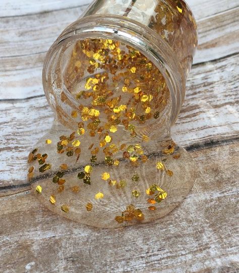 Gold Slime - 2 oz. (50 g.) - Clear Slime, Glitter Slime Jiggly Slime Stress Relief Party Favor Avalanche Slime, Slime Collection, Blue Slime, Glitter Slime, Clear Slime, Tool Party, Therapy Tools, Party Favor, Slime