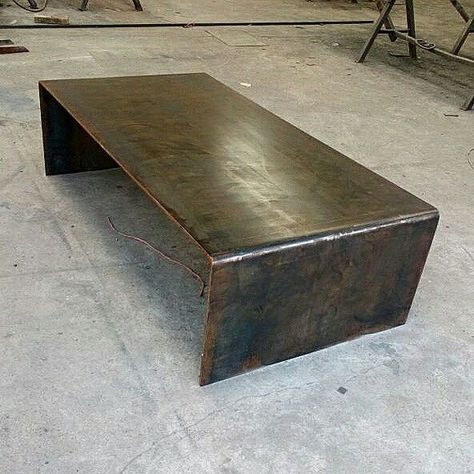 Raw Steel Furniture, Raw Furniture, Simple Furniture Design, Modern Apartment Decor, Unique Furniture Design, Natural Wood Flooring, Iron Coffee Table, Outside Furniture, Steel Coffee Table