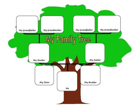 Family Tree Examples, Family Tree Diagram, Family Tree Template Word, Family Tree Images, Family Tree Clipart, Free Family Tree Template, Family Tree For Kids, Blank Family Tree, Family Tree Printable