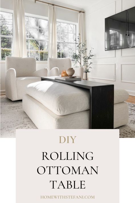 Waterfall Ottoman Overlay, White Couch With Ottoman Living Room, Long Sofa Coffee Table, Ottoman In A Corner, Large Storage Ottoman Coffee Table, Huge Ottoman Coffee Tables, Small Couch With Ottoman, Waterfall Table Over Ottoman, Living Room Decor Ottoman