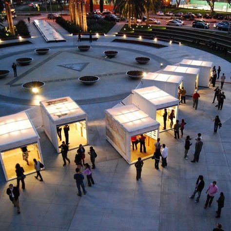 Outdoor Exhibition Design Architecture, Modular Exhibition Design, Food Truck Plaza, Modular Design Architecture, Outdoor Exhibition Design, Exterior Exhibition, Outdoor Exhibition Space, Modular Architecture, Competition Winner