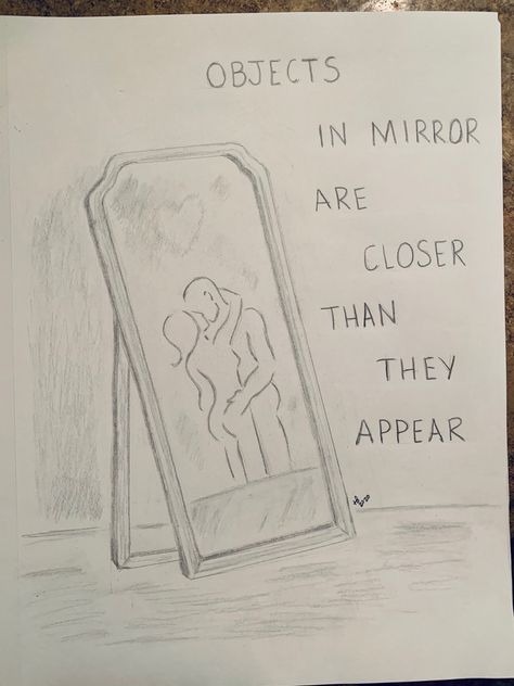 Deep Sketch Ideas Easy, Mirror Sketch Pencil Drawings, Mirror Doodles Ideas, Mirror Drawing Easy, How To Draw A Mirror, Drawing Of Mirror, Mirror Art Drawing, Mirror Drawing Sketches, Looking In Mirror Drawing