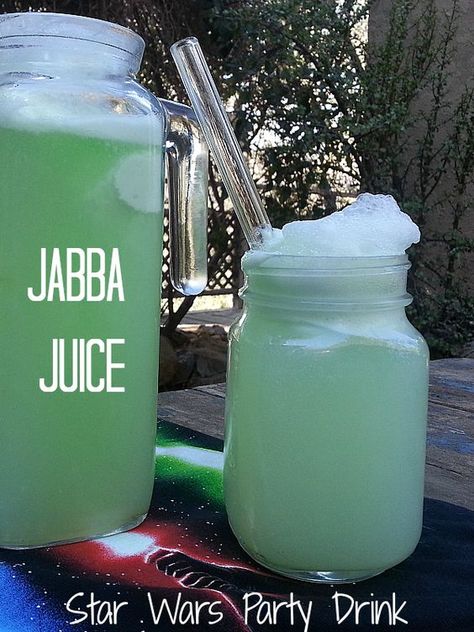 Jabba Juice - Disney Star Wars Party Drink Star Wars Drinks, Disney Drinks, Star Wars Food, Party Make-up, Party Drinks Alcohol, Diy Unicorn, Star Wars Halloween, Star Wars Birthday Party, Star Wars Wedding