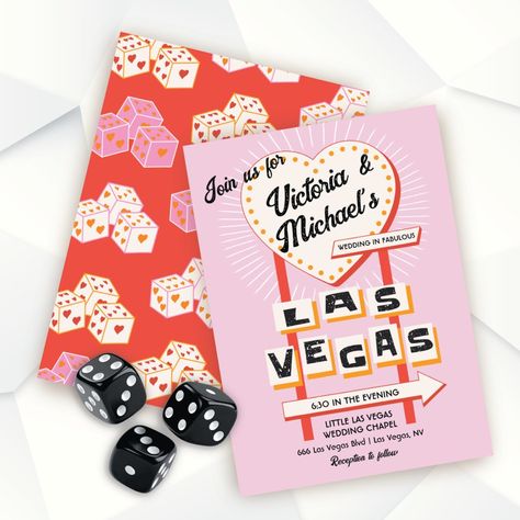 Las Vegas Wedding heart sign Invitation Las Vegas, Las Vegas Save The Date Ideas, Vegas Wedding Invite, Vegas Invitations, Elope Party, Vegas Font, Las Vegas Party Invitations, Vegas Save The Date, Wedding Slogans