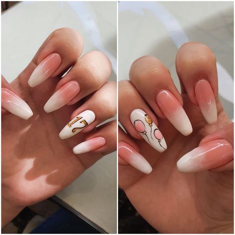 21 Birthday Nails Almond, Birthday Candle Nail Art, 30th Nails Art Designs, B Day Nails Art Ideas, 20 Birthday Nails Designs, Nails 17 Birthday, Birthday Nails 22 Years Old, Nails For 17 Birthday, Birthday Nails Number