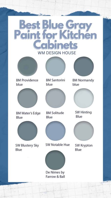 The Best Blue Gray Paint Colors for Kitchen Cabinets Greyish Blue Cabinets Kitchen, Blue Grey Cupboards, Blue Grey Kitchens, Bangalore House, Paint For Kitchen Cabinets, Paint For Kitchen, Blue Gray Kitchen Cabinets, Dix Blue, Blue Kitchen Walls