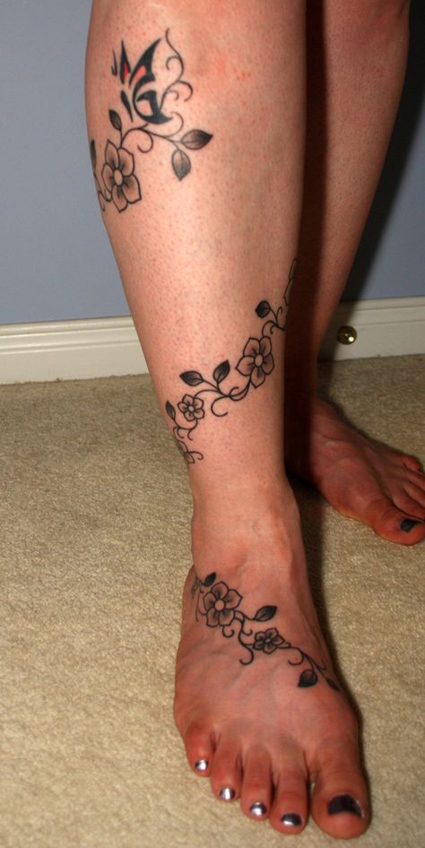 Tattoo Wrap Around Tattoos, Wrap Around Tattoo, Wrap Tattoo, Bouquet Tattoo, 4 Tattoo, Vine Tattoos, Leg Tattoos Women, Leg Sleeve Tattoo, Lily Tattoo