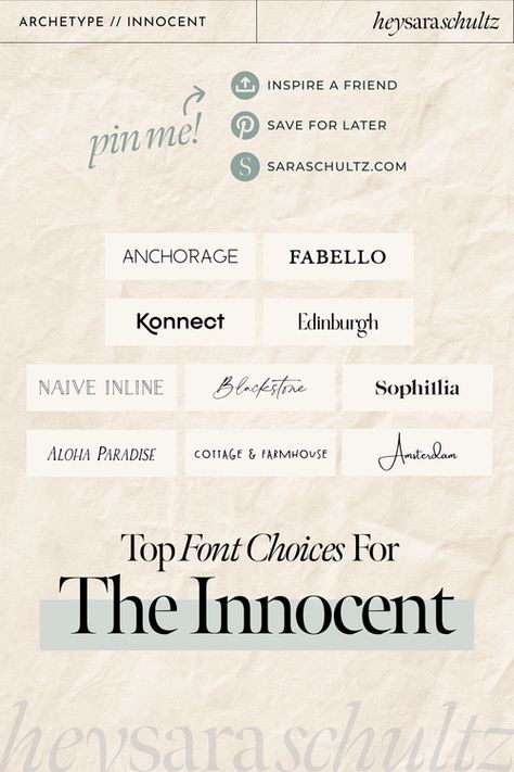 The Innocent Brand Archetype, Innocent Brand Archetype, Innocent Archetype, Timeless Font, Canva Instagram Templates, Geometric Font, Business Fonts, Instagram Font, Trendy Fonts