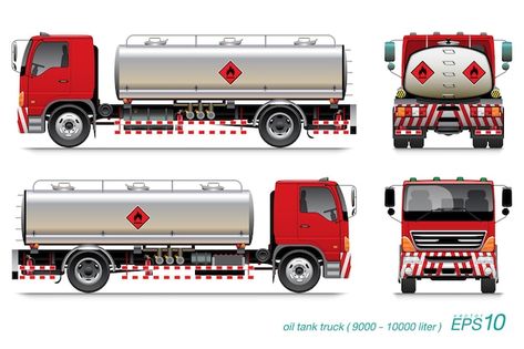 Oil tank truck 6 wheel. | Premium Vector #Freepik #vector #oil-truck #fuel-tank #oil-tank #fuel-truck Vector Bus, Oil Barrel, School Designs, Handbag Sewing Patterns, Car Game, Free Vector Files, Car Vector, Car Fuel, Retro Car