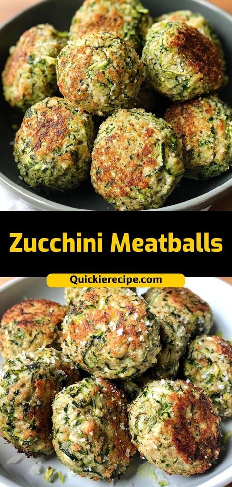 These baked zucchini meatballs are a healthy, vegetarian option for pasta or sandwiches. They’re savory, tender, and loaded with veggies! Ingredients: 2 zucchinis, grated 1 cup breadcrumbs 1 egg ½ cup Parmesan cheese Zucchini And Meatballs, Zucchini Balls, Meatloaf Cups, Oven Meatballs, Parmesan Meatloaf, Zucchini Bake, Zucchini Meatballs, Zucchini Cheese, Vegetarian Meatballs