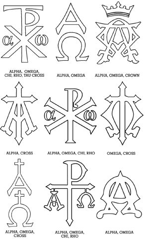 A monogram is one or more letters put together to form a symbol. Monograms date back to the first century and are among Christianity’s ol... Orthodox Christian Symbols, Ad Majorem Dei Gloriam Tattoo, Chi Rho Design, Christian Orthodox Tattoo, Early Christian Symbols, Alpha Tattoo Symbols, Godly Symbols, Christian Symbols Tattoo, Omega Tattoo Design