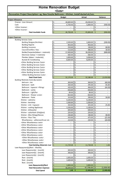 Free Home Renovation Budget Templates Home Renovation Budget Template, Home Renovation On A Budget, Home Renovation Budget, Budget List, Flip House, Renovation Budget, Budget Spreadsheet, Flipping Houses, Budget Template