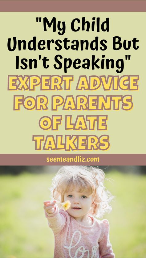 Is your child not talking but it seems as though they understand everything? Here are some expert tips for parents of late talking children that will help you determine if your child also has a receptive language delay. Or perhaps it simply is a case of being a late talker! Language Delay Activities, Speech Delay Activities, Speech Delay Toddler, Baby Talking, Language Development Activities, Toddler Speech, Toddler Speech Activities, Language Delay, Speech Language Activities