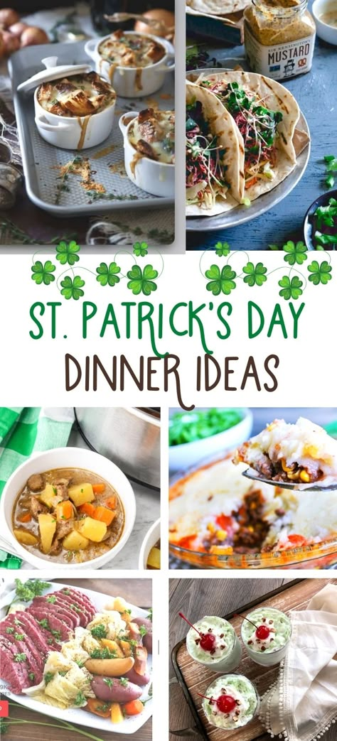 Saint Patricks Dinner Ideas, Saint Patrick Meals, Irish Dinners Easy, St Patty Meal Ideas, Traditional St Patricks Day Meal, Saint Patrick's Day Food Ideas, St Patrick's Day Meal, Saint Patricks Recipes, Irish Dinner Party Menu Ideas