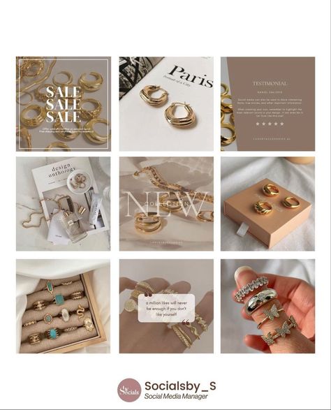 Jewellery Store Moodboard Social Media Jewelry Post, Mood Boards Jewellery, Jewellery Business Content Ideas, Jewellery Moodboard Ideas, Social Media Design Jewelry, Jewelry Marketing Social Media, Jewellery Social Media Grid, Jewelry Social Media Post Ideas, Jewellery Brand Instagram Grid