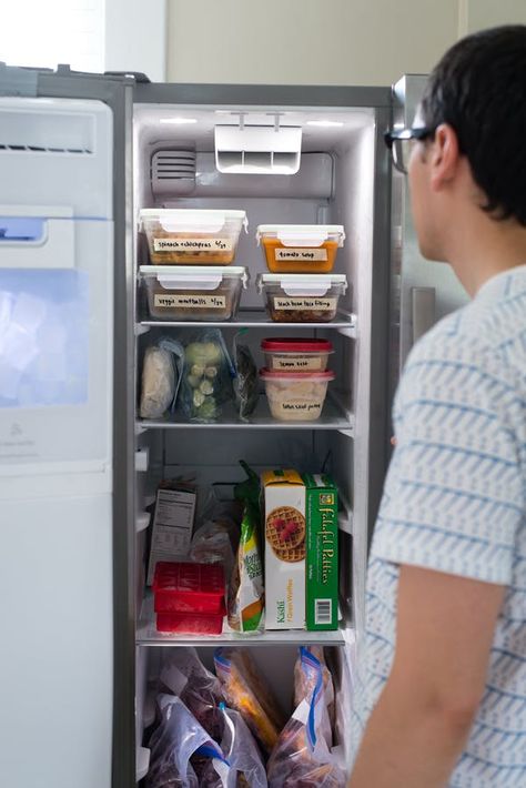 One Thing You Need for an Organized Freezer | Kitchn Side By Side Fridge Organization, Freezer Tape, Freezer Organization, Housekeeping Tips, Best Oven, Freezer Storage, Side By Side Refrigerator, Ways To Organize, Freezer Burn