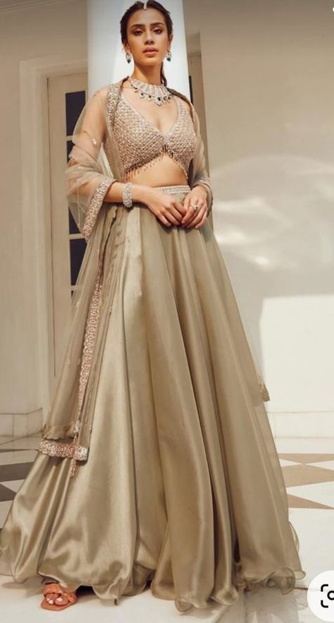 Ethereal Green, Flared Lehenga, Lehenga And Blouse, Detail Couture, Bridesmaid Lehenga, Simple Lehenga, Lehenga Designs Simple, Traditional Indian Dress, Lehenga Skirt