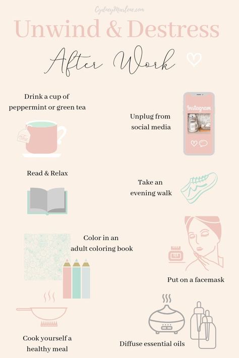 Ways To Decompress After Work, Morning Routine For Busy Women, How To Decompress After Work, Wellness Day Ideas At Work, Ways To Work On Yourself, Self Care At Work, Decompress After Work, Selfcare Day, Relaxing Self Care