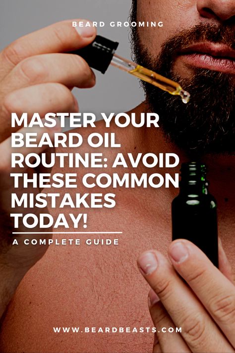 Are you making these common mistakes when applying beard oil? Learn the do's and don'ts of beard grooming with our comprehensive guide. Say goodbye to itchiness, dryness, and uneven growth, and embrace a fuller, healthier beard. Click to uncover the secrets to a perfect beard care routine. #BeardCare #BeardOil #MensGrooming #HealthyBeard Minoxidil Beard, Beard Oil Recipe Diy, Beard Care Routine, Beard Oil Recipe, Beard Softener, Beard Growth Oil, Perfect Beard, Do's And Don'ts, Beard Growth