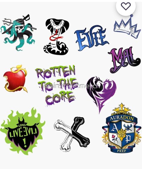 Descendants Symbols, Descendants Logo, Descendants Stickers, Disney Descendants Characters, Descendants Movie, Descendants Characters, Disney Descendants Movie, Disney Descendants, Descendants