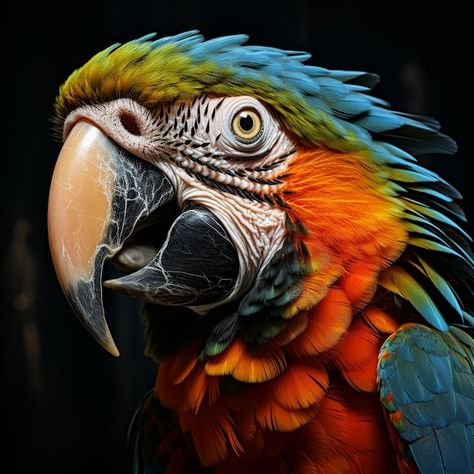 Photo a closeup parrot head shot | Premium Photo #Freepik #photo Color Theory Projects, Animal Close Up, Parrot Art, Birds Parrots, Parrot Head, Parrots Art, Pretty Animals, Tropical Birds, Bird Photography