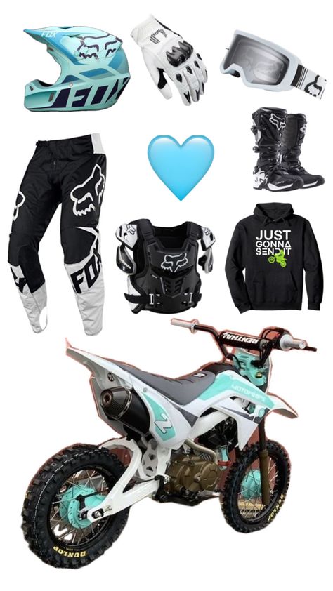 Womens Dirt Bike Gear, Motocross Outfit, Motocross Outfits, Dirt Bike Riding Gear, Truck Interior Accessories, Dirt Bike Riding, Dirt Bike Quotes, Cool Bike Helmets, Dirt Bike Gear