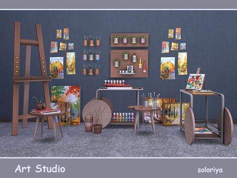 Sims 4 Art, The Sims 4 Pack, Die Sims 4, Sims 4 Clutter, Sims 4 Toddler, Studio Furniture, Sims 4 Cc Packs, Sims 4 Cc Furniture, Sims 4 Build