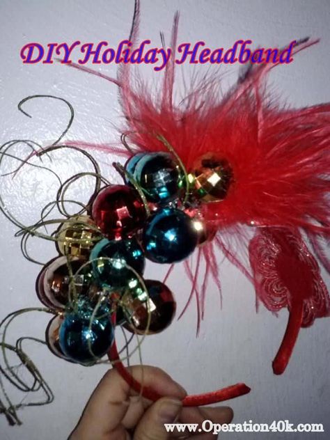 DIY Holiday Headband Christmas Fascinator Diy, Christmas Headbands Women, Christmas Headband Diy, Christmas Fascinator, Holiday Headpiece, Christmas Headdress, Christmas Tree Headband, Christmas Headpiece, Christmas Headbands