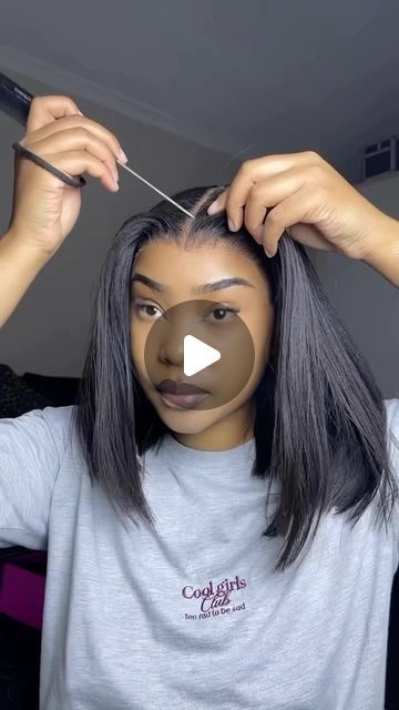 Glueless Lace Wigs| 100% Human Hair | Cute way to style your bob wig🥰 | Instagram Ways To Style Wigs, Ways To Style A Bob, Style A Bob, A Bob, Hair Cute, Bob Styles, Bob Wig, Bob Wigs, 100 Human Hair