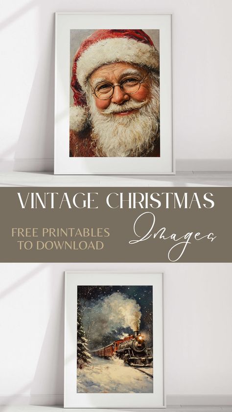 Vintage Christmas Images Picture Prints Free Printables, Winter Wall Art Prints, Holiday Scenes Winter, Christmas Vintage Printables, Free Christmas Tree Printables Vintage, Free Printable Christmas Artwork, Vintage Santa Pictures, Free Vintage Santa Printables, 8 X 10 Christmas Printable Free