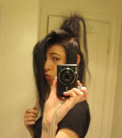 Inspired Xpression: How to Make a Mohawk with Long Hair Mohawk With Long Hair, Bun With Long Hair, Punk Ponytail, Long Hair Mohawk, Spiky Bun, Ridiculous Pictures, Rocker Hair, Two Ponytails, Viking Hair