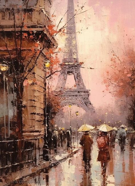 Paris Landscape Painting, France Oil Painting, Paris Painting Aesthetic, Paintings Of Paris, Paris Art Painting, Paris Painting, Paris Wallpaper, Canvas For Beginners, Canvas Drawings