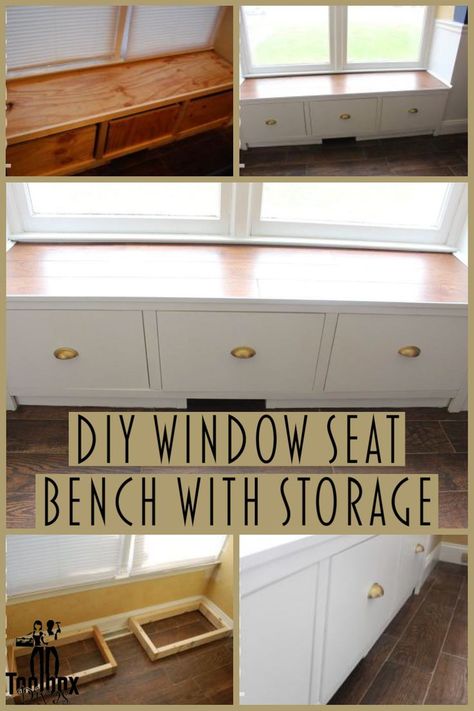 Are you like me, and have tons of projects in mind, but lack the energy to complete them. Well follow along to see how I tackled the procrastination, and built this awesome DIY window seat bench with added storage. Window Bench Seat With Storage, Window Bench Ideas, Wood Bench Seat, Cement Furniture, Diy Window Seat, Window Bench Seat, Diy Wood Bench, Window Seat Storage, Window Bench